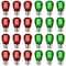 Luxrite S14 LED Edison Red and Green Light Bulbs 0.5W Colored Bulb for String Lights E26 Base, 12PK LR21730 LR21732-12PC - alternate 1